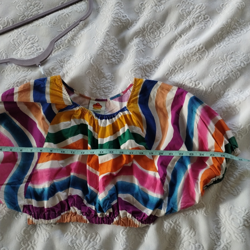 FARM Rio Dancing Stripes Crop Top Small - Picture 6 of 7